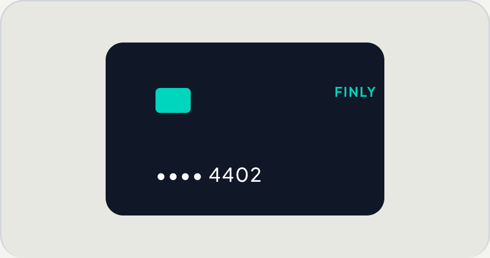 A Finly corporate card showing the last four digits, 4402